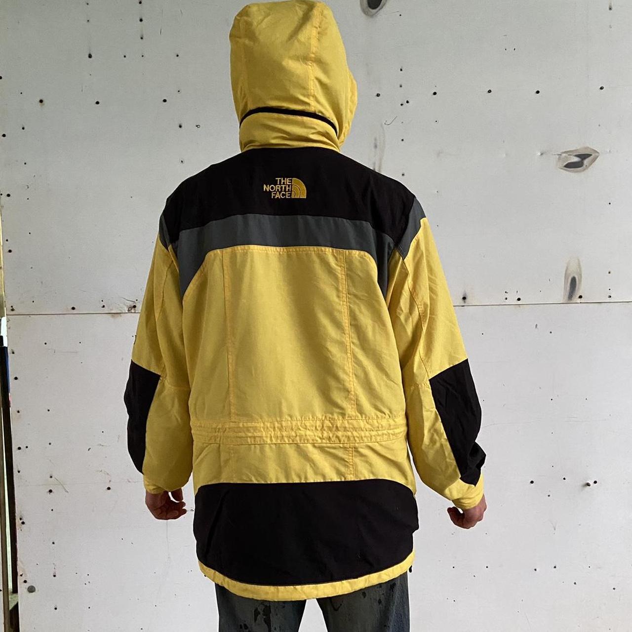 Vintage Yellow North Face jacket Black grey and... Depop