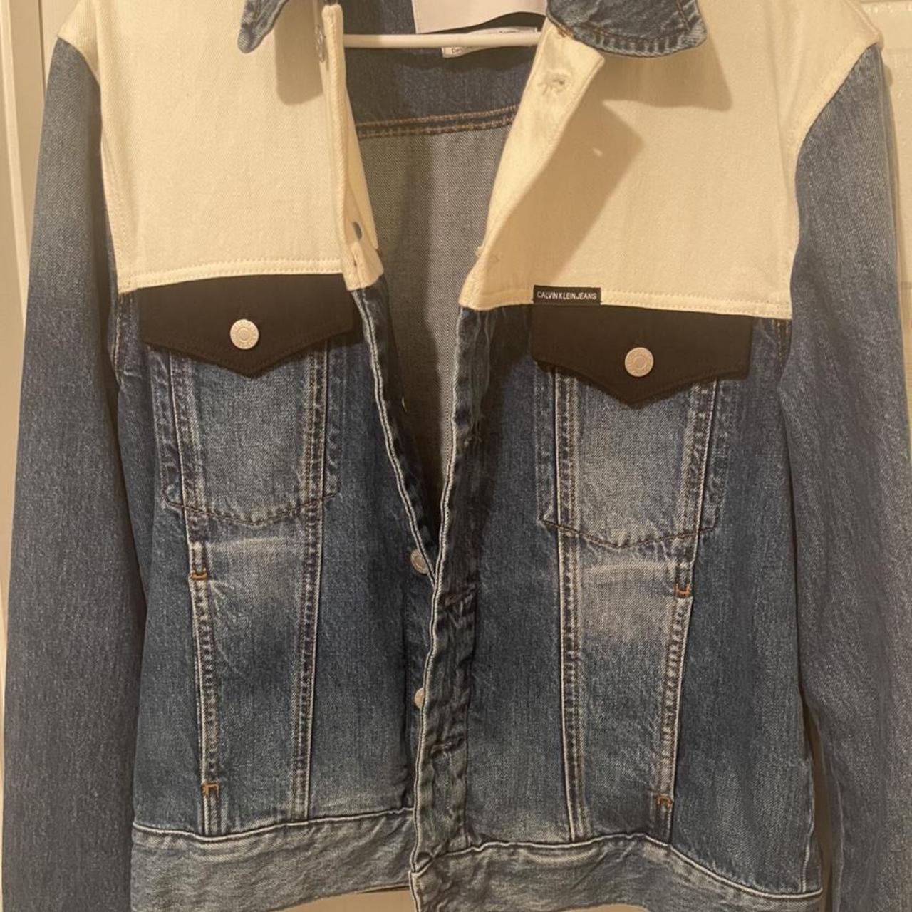 Calvin klein color on sale block denim jacket