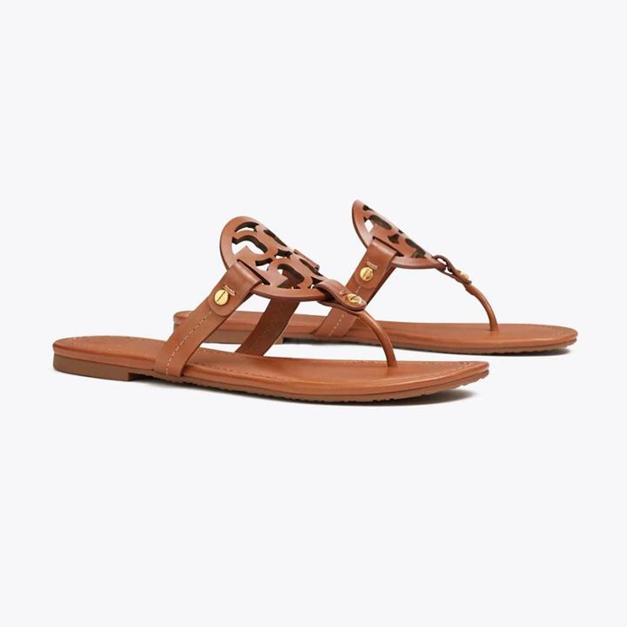 Tory burch miller deals sandals tan