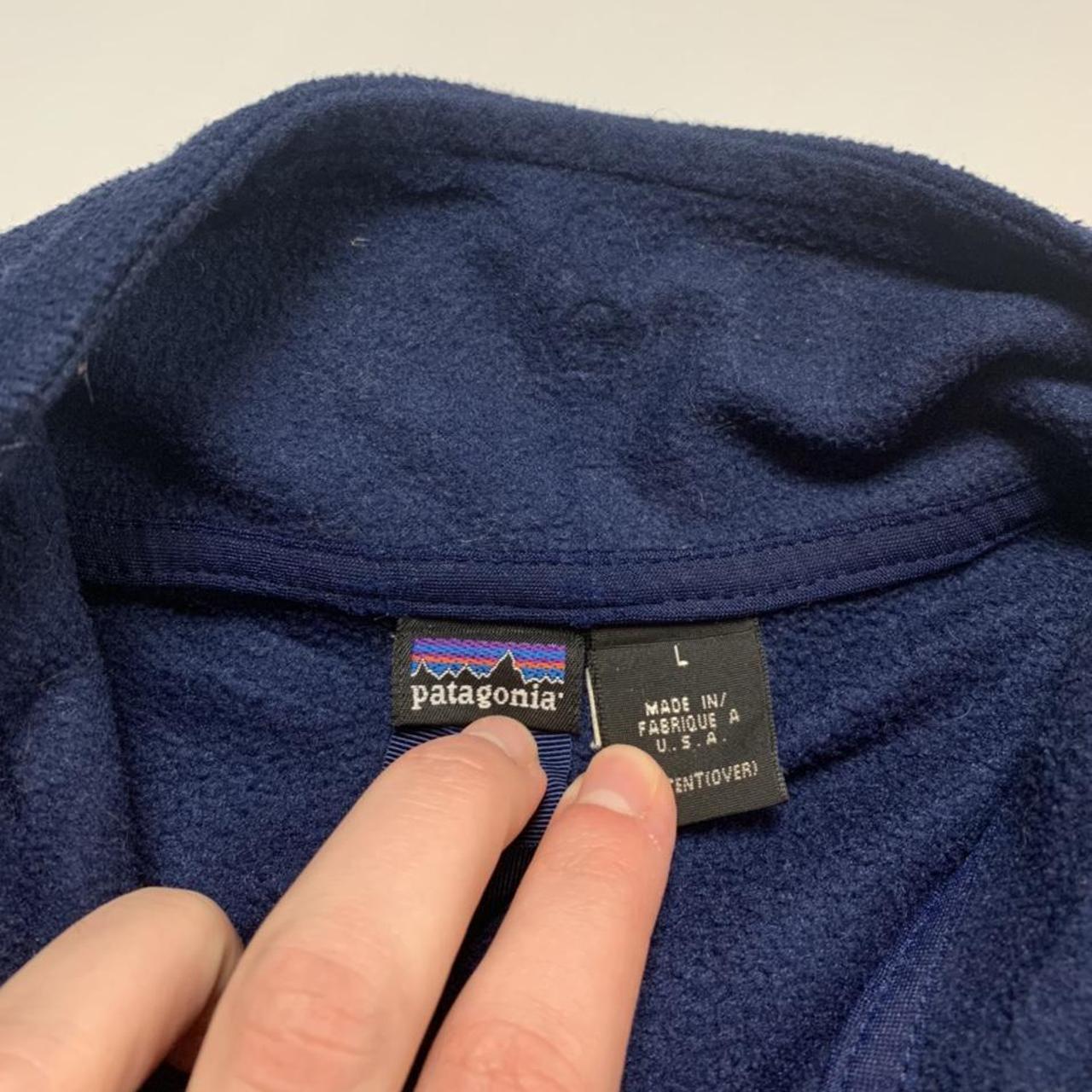 Patagonia navy Blue Fleece Vintage navy zip up... - Depop