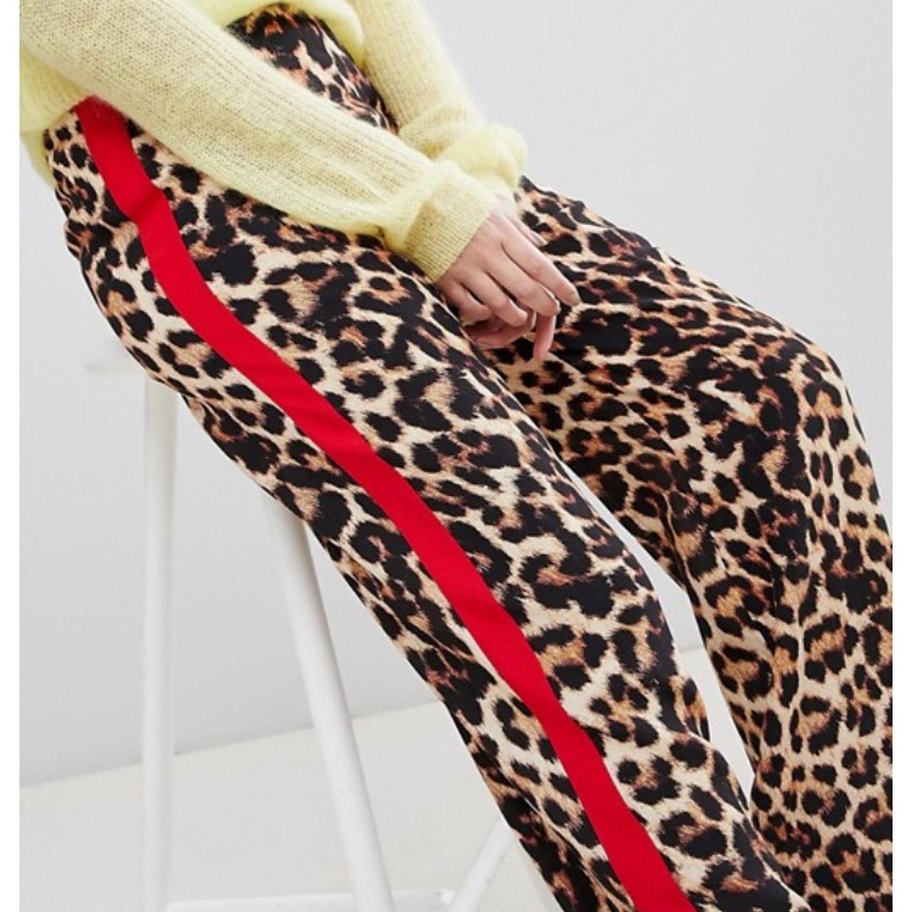 Red Animal Print Wide Leg Crop Trousers | New Look