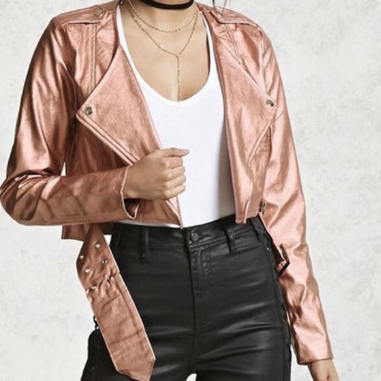 Cropped leather clearance jacket forever 21