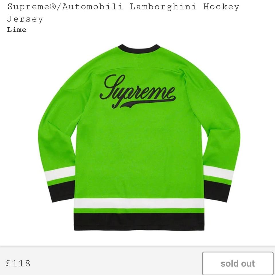 Supreme automobili lamborghini hockey 2024 jersey