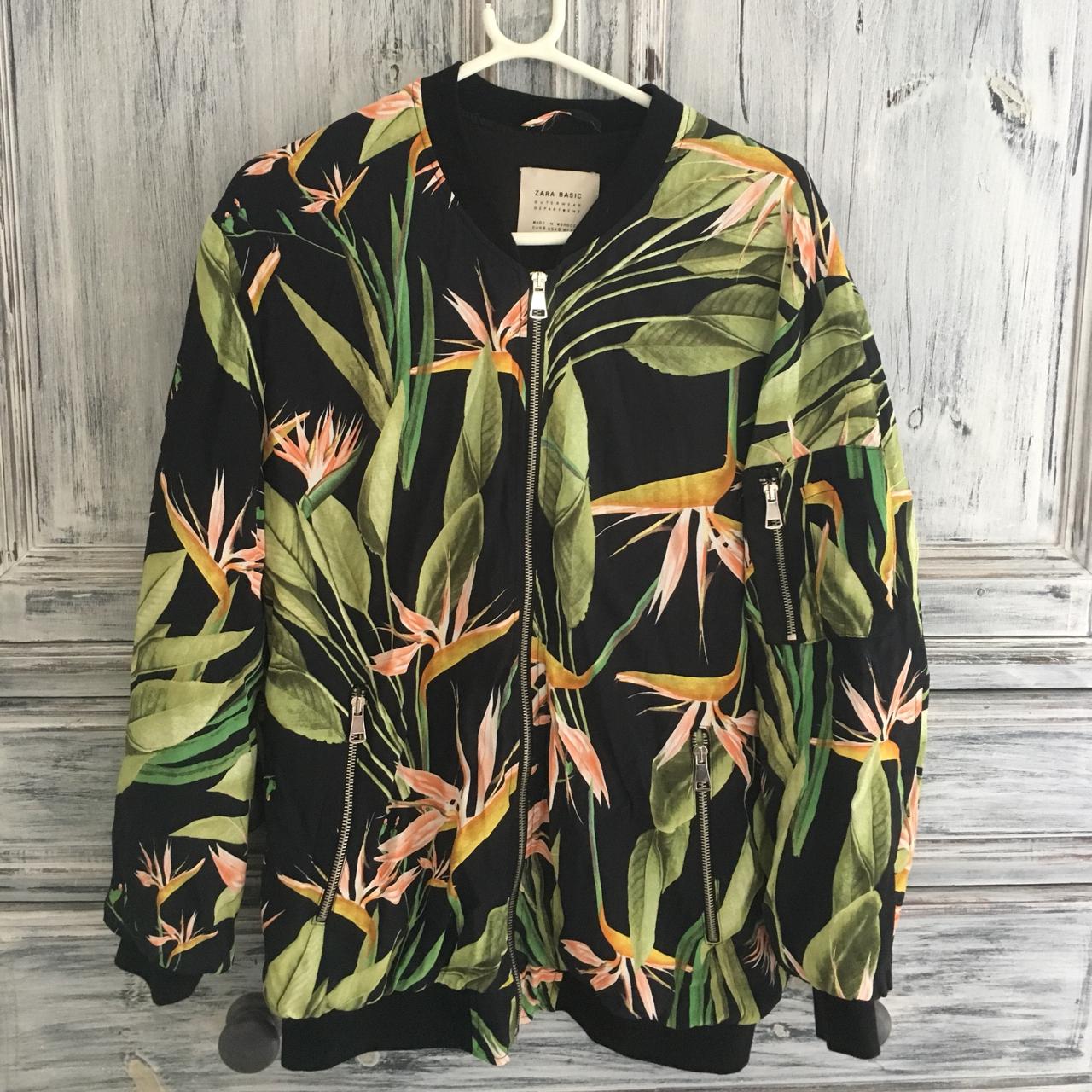 floral print bomber jacket zara