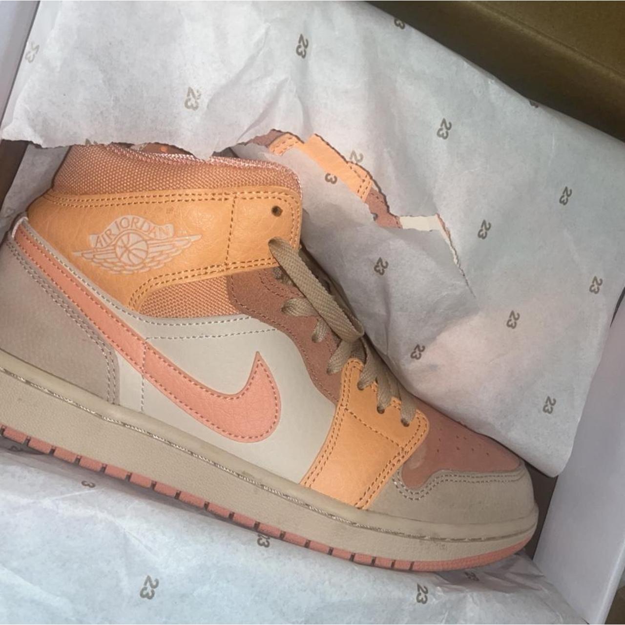 womens air jordan mid apricot orange