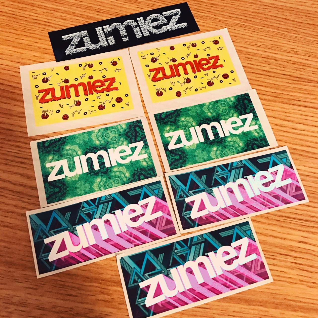 Bundle of 8 assorted Zumiez stickers. Yellow sticker... Depop