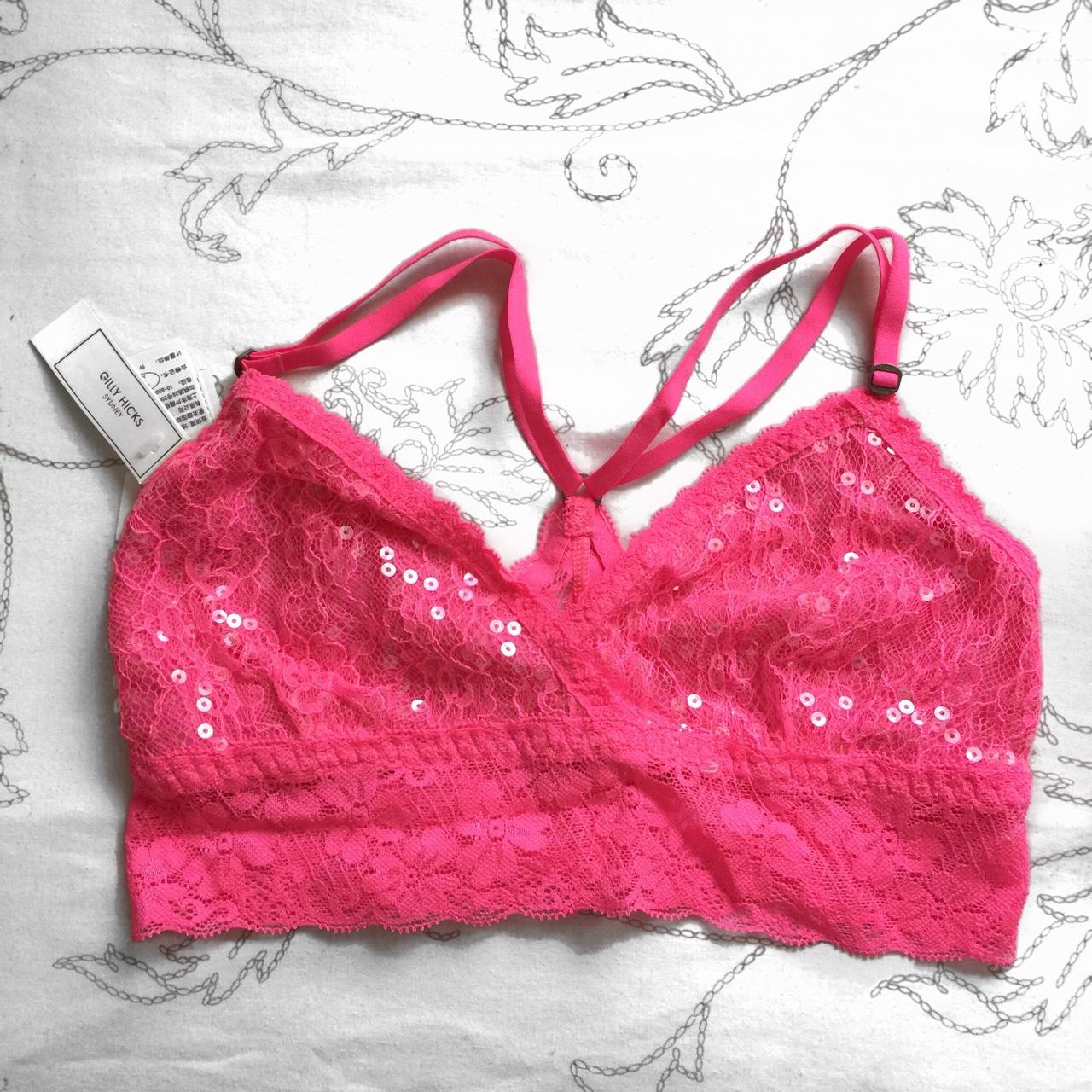 NEW W/ TAGS Gilly hicks pink sparkly bralette sports - Depop