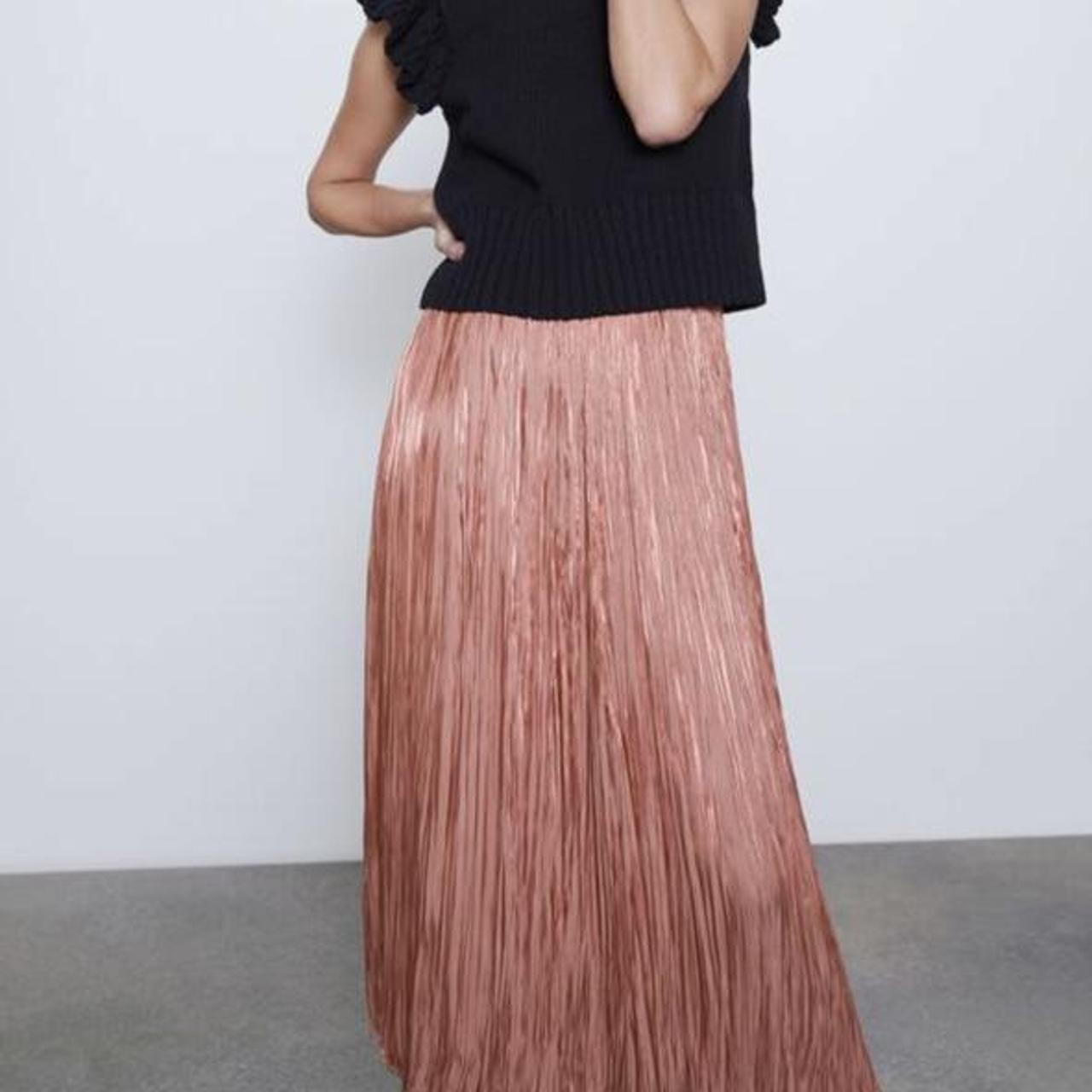 Rose gold outlet pleated skirt zara