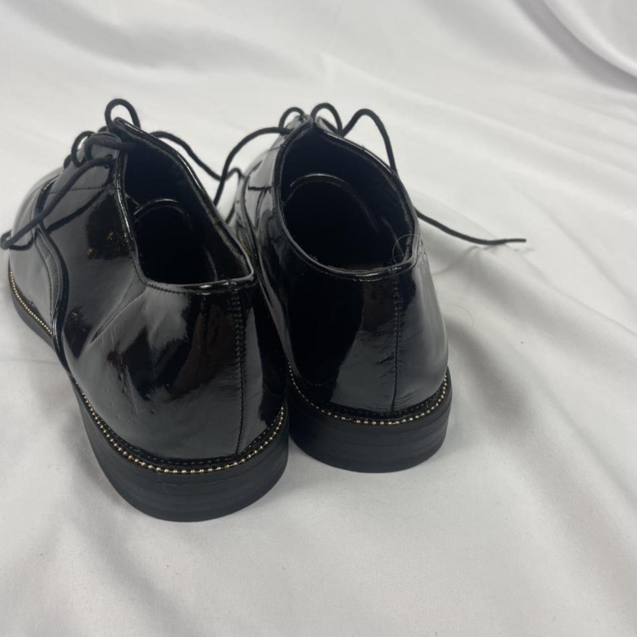 Black shiny Oxford shoes Womens 8 Nearly brand... Depop
