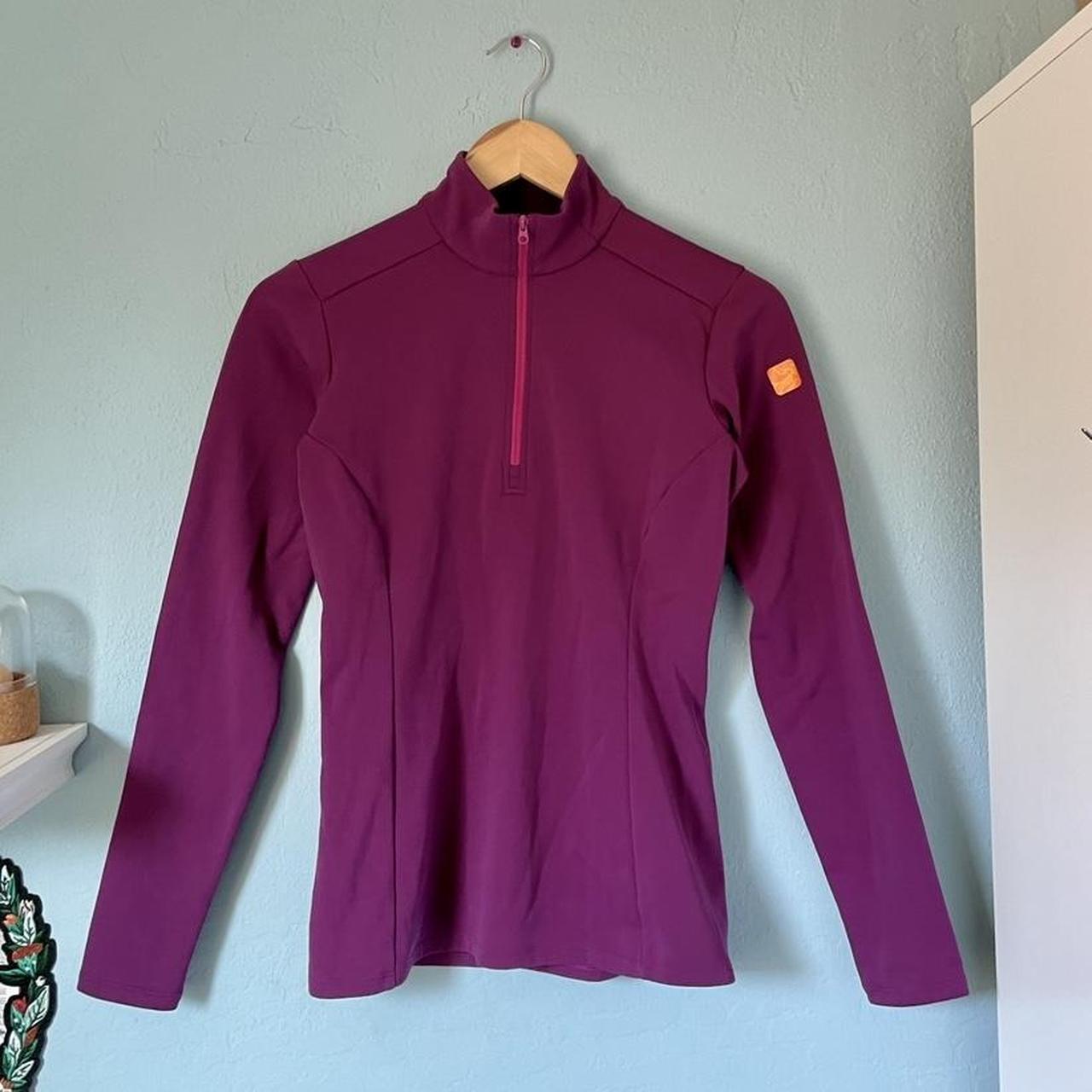 arcteryx purple quarter zip sweater. fleece pullover... Depop