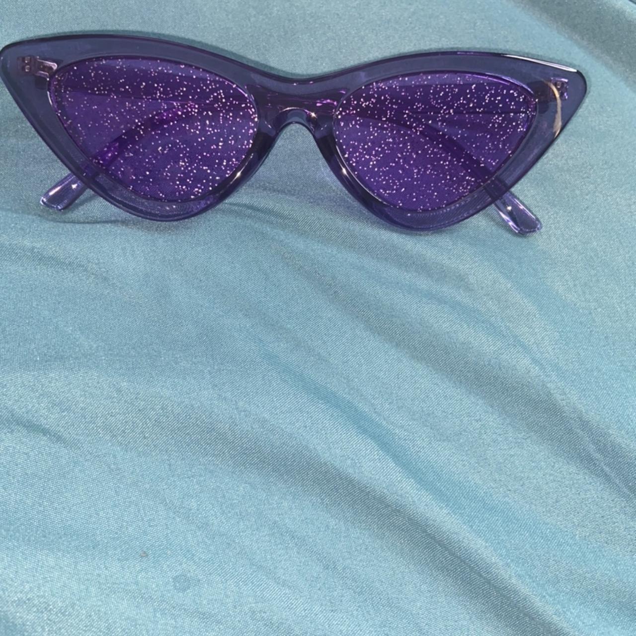 purple glitter sunglasses