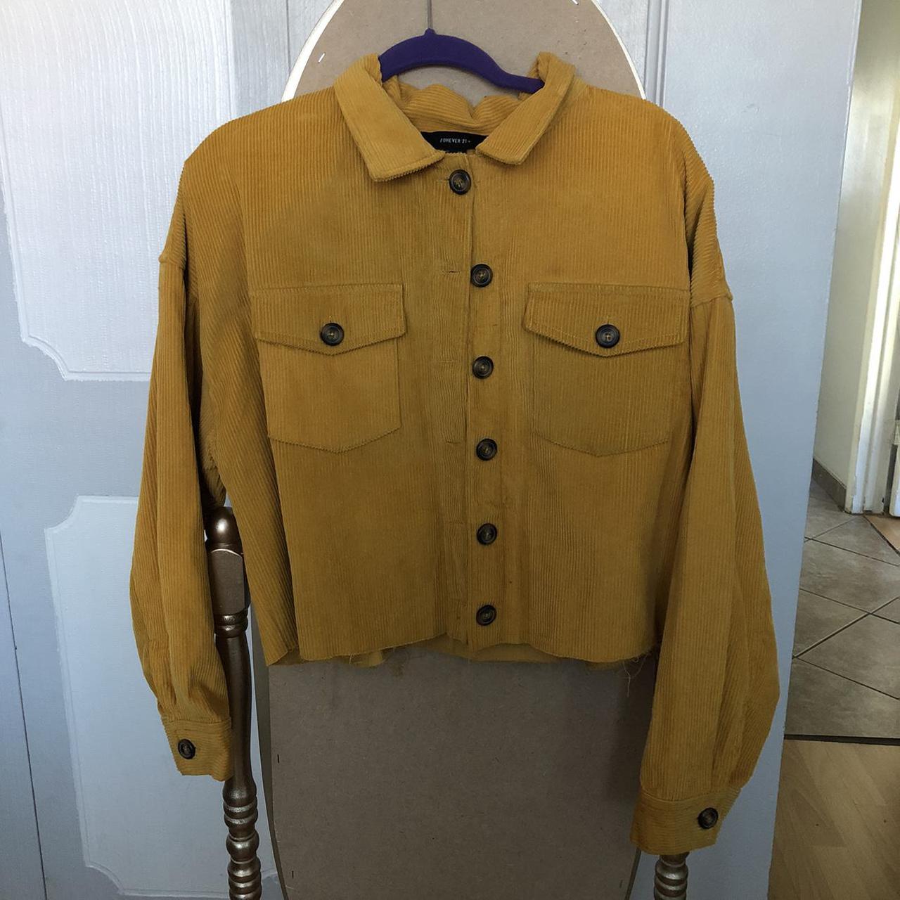 Mustard yellow cropped jacket. 100 cotton.... Depop