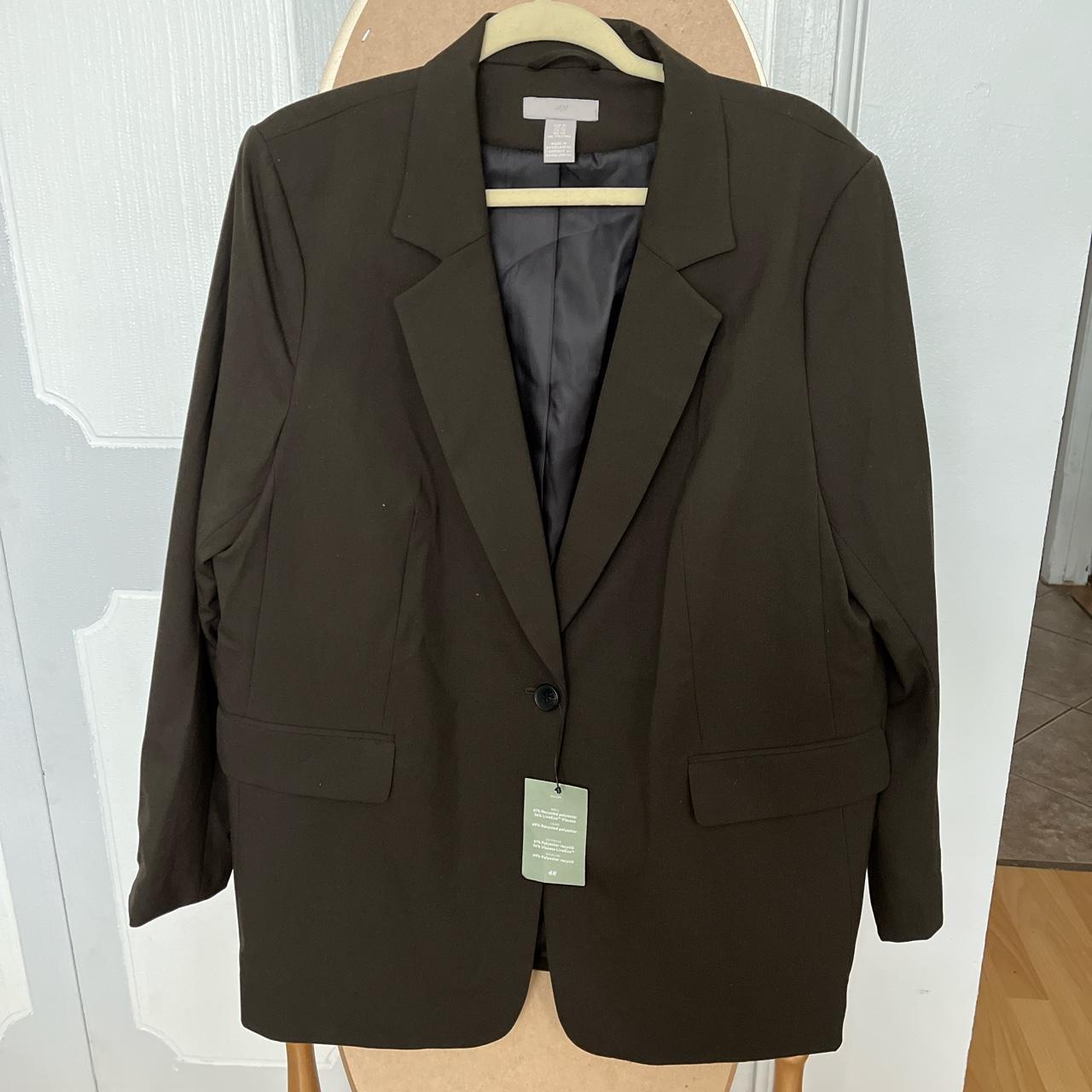 H&M Women's Green Tailored-jackets | Depop