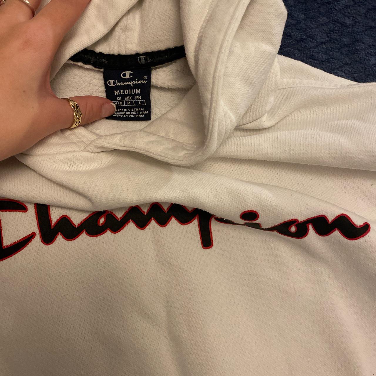 Men’s white champion Hoodie size medium. In... - Depop