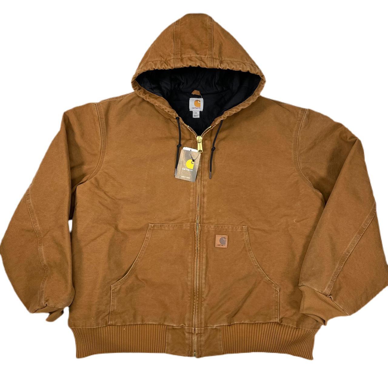 Carhartt J130 brown hoodie work wear jacket • Size... - Depop