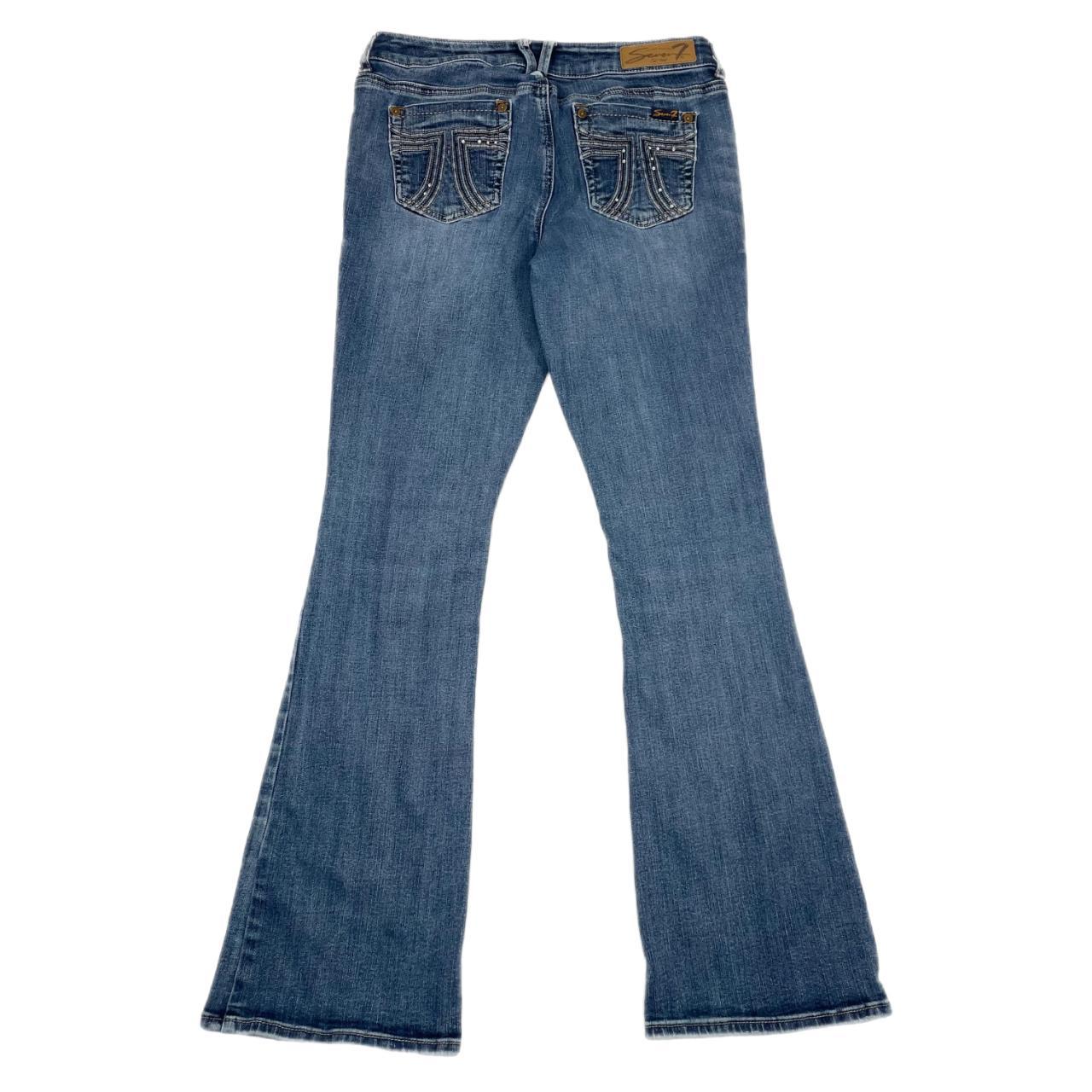 Vintage Seven7 mid rise rhinestone flare jeans •... - Depop
