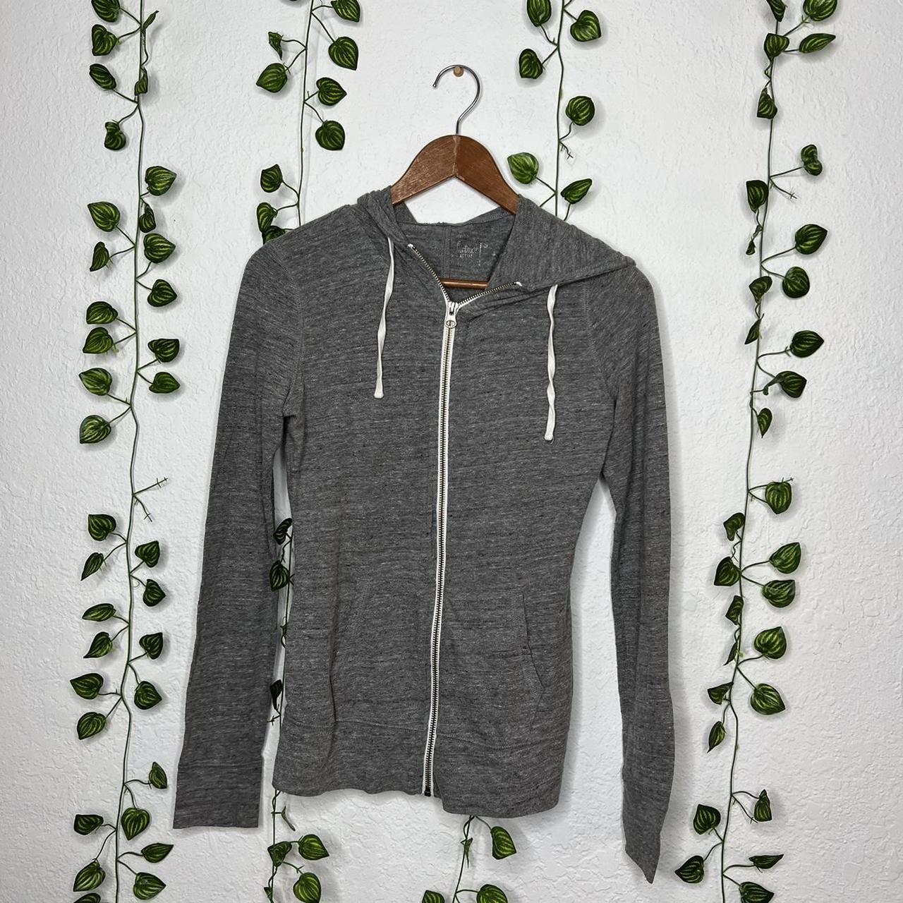 Basic Grey Lightweight Zip Up Hoodie Depop   P0 