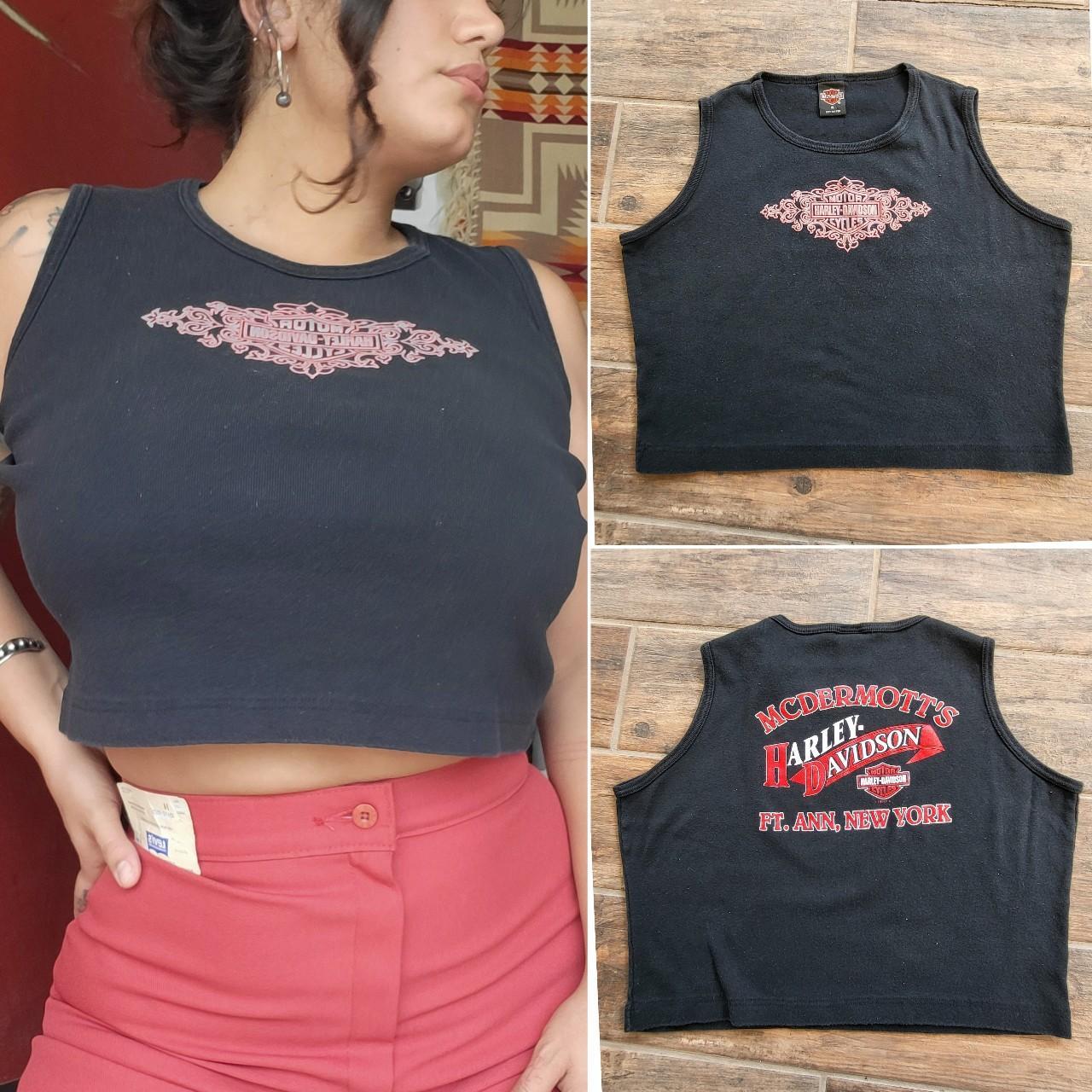 harley davidson crop top vintage