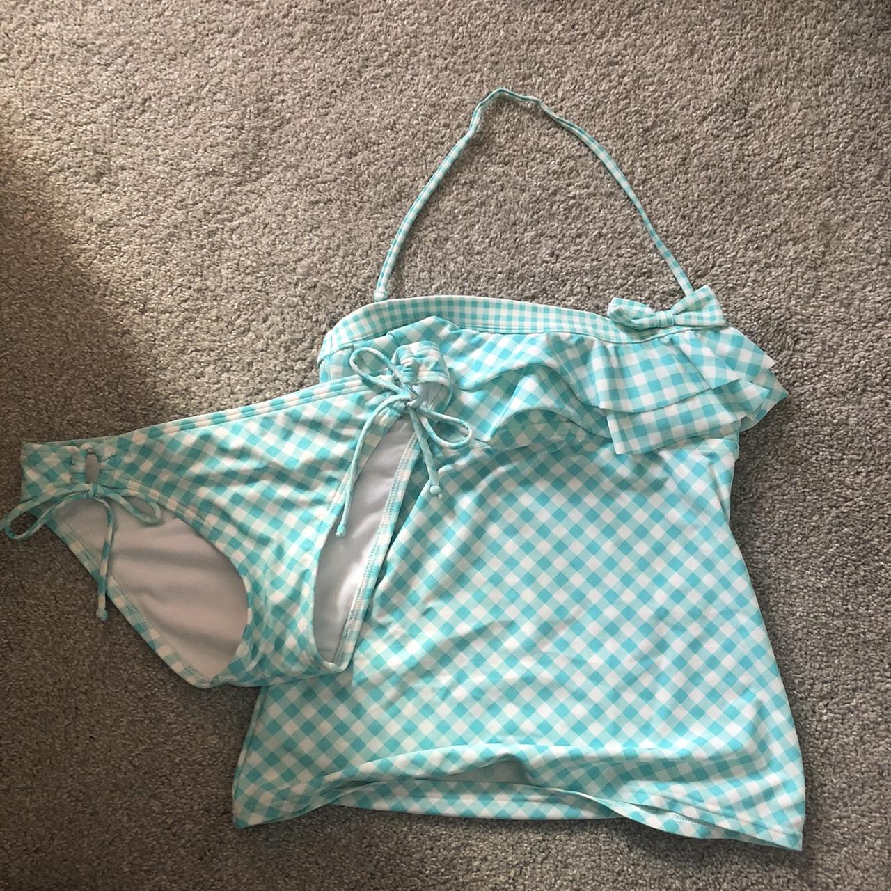ASOS Women's Blue and White Bikinisandtankinisets Depop