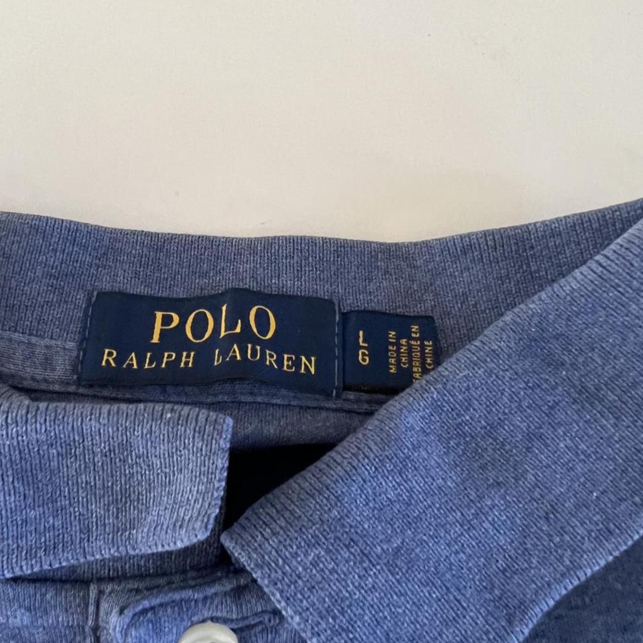 BLUE RALPH LAUREN MENS SLIM FIT POLO SIZE LARGE - Depop