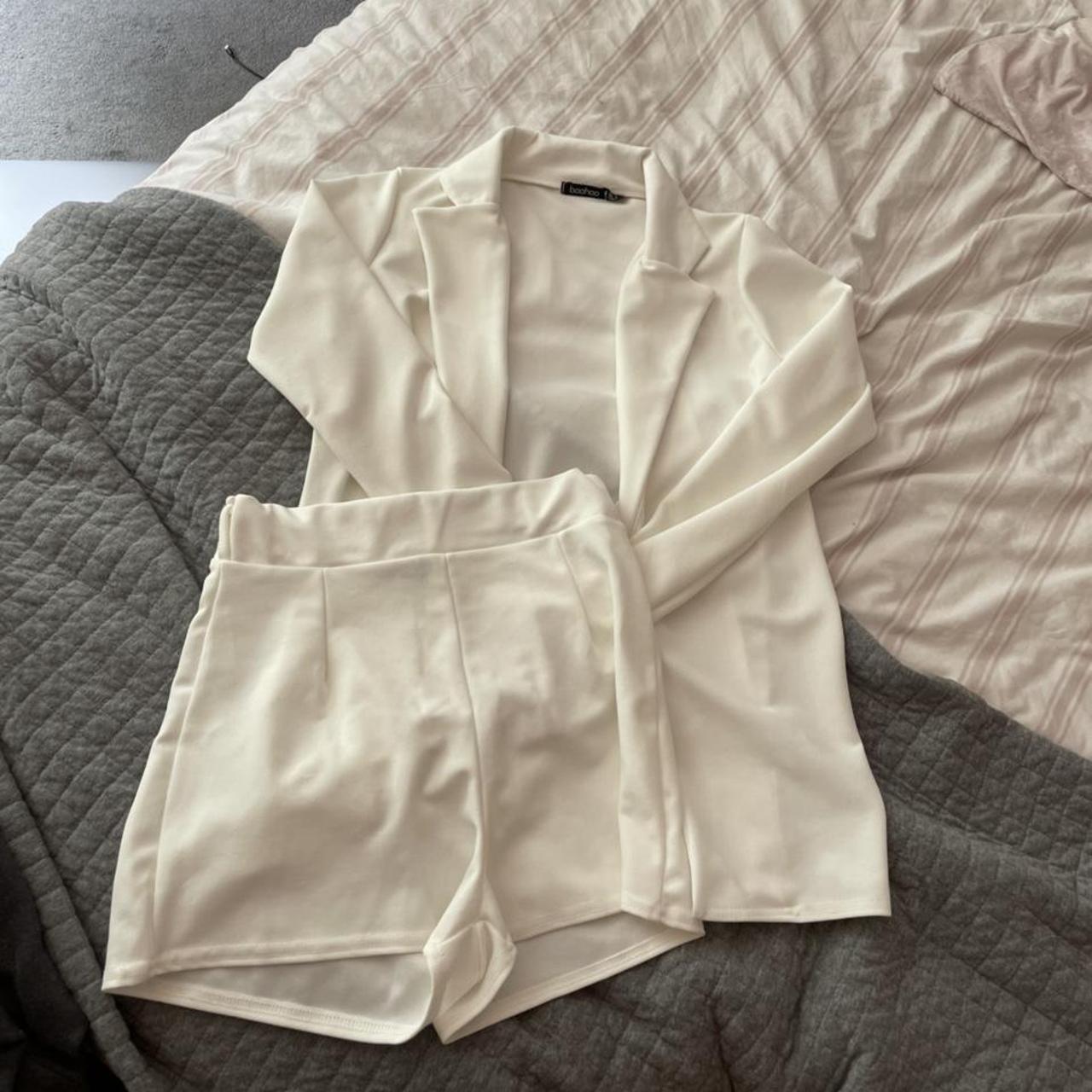 White blazer & shorts set from Boohoo Never worn... Depop