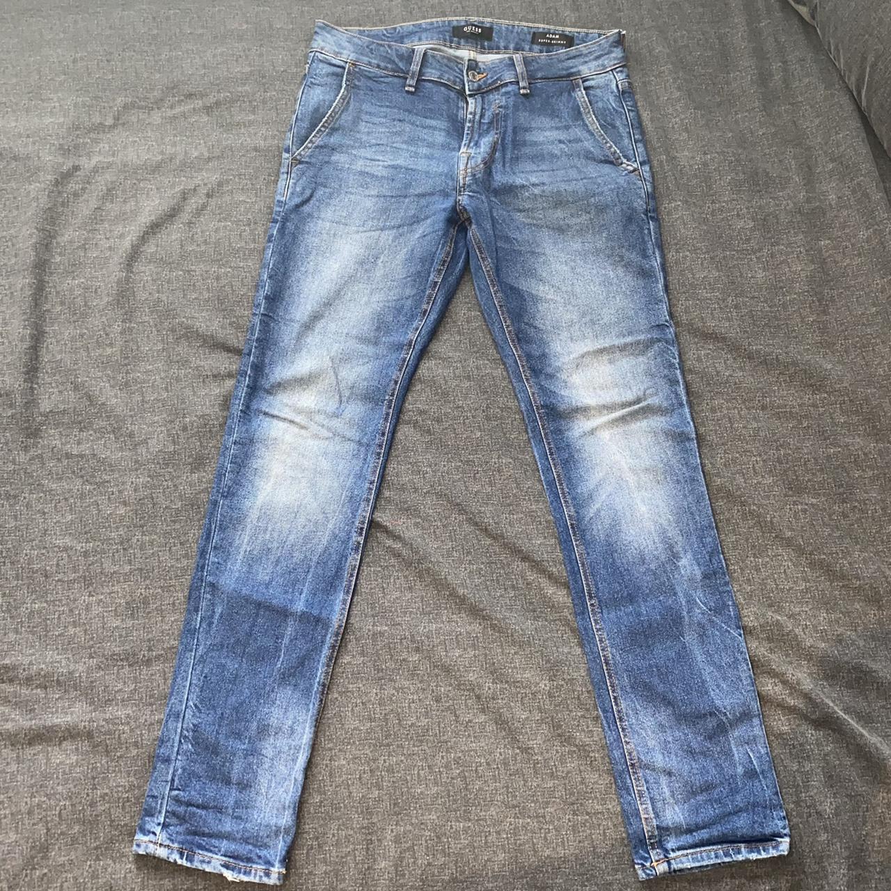 Guess Men's Blue and Navy Jeans | Depop