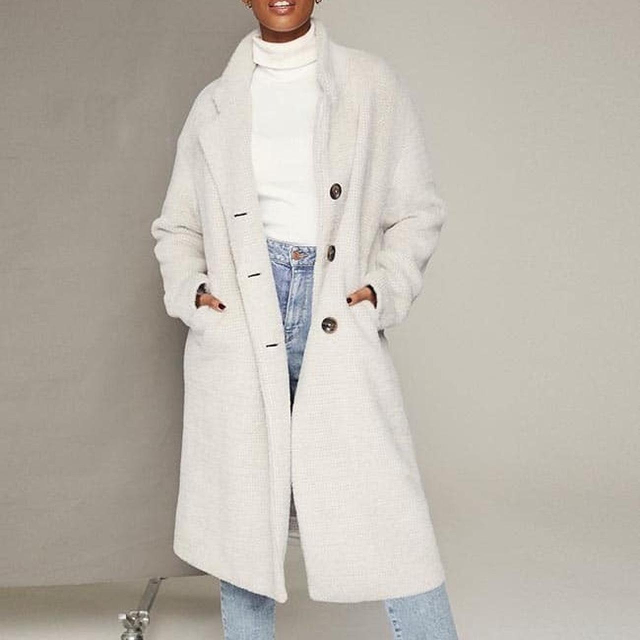 Rochelle Humes light grey houndstooth coat size Depop