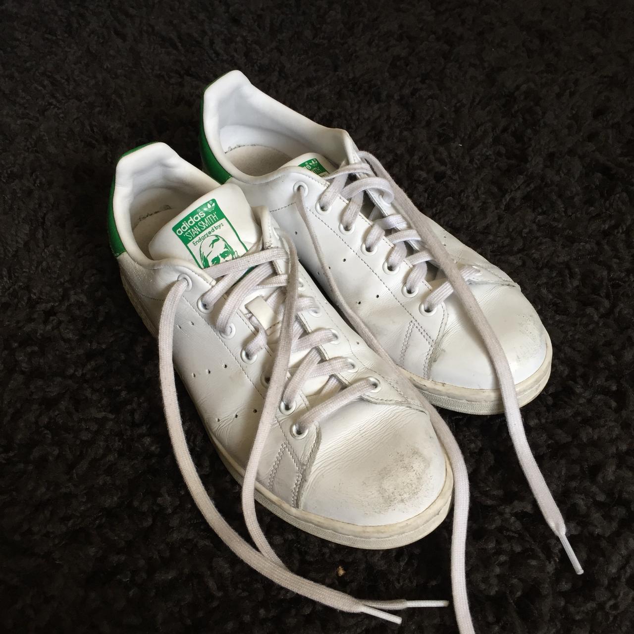 Adidas Stan Smiths. Has scuffs on the toes and... - Depop