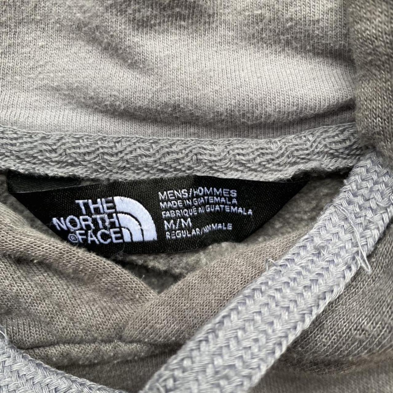 The North Face Box Logo Hoodie Grey and Red Size M - Depop
