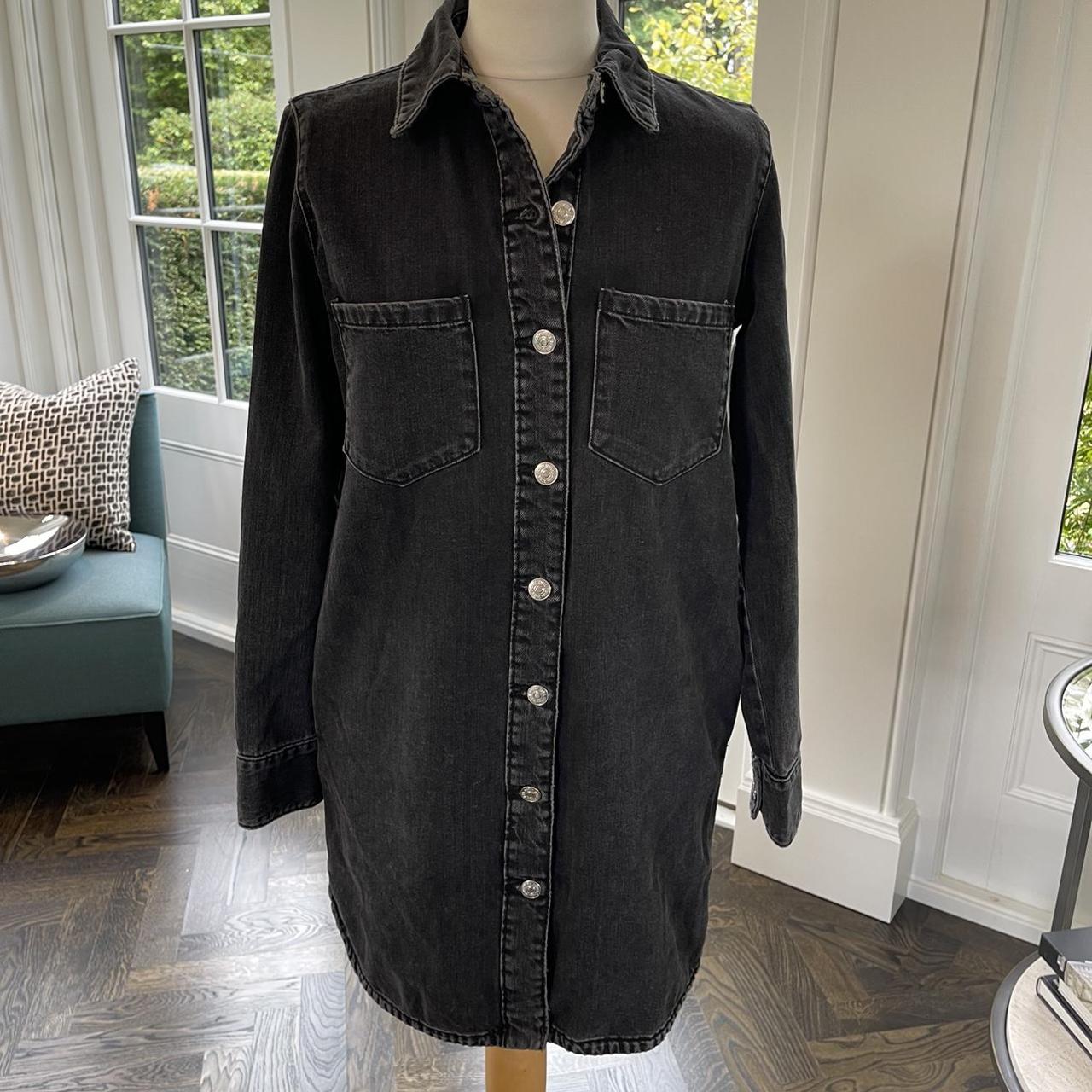 Zara Washed Black Denim Dress Worn once mint... Depop