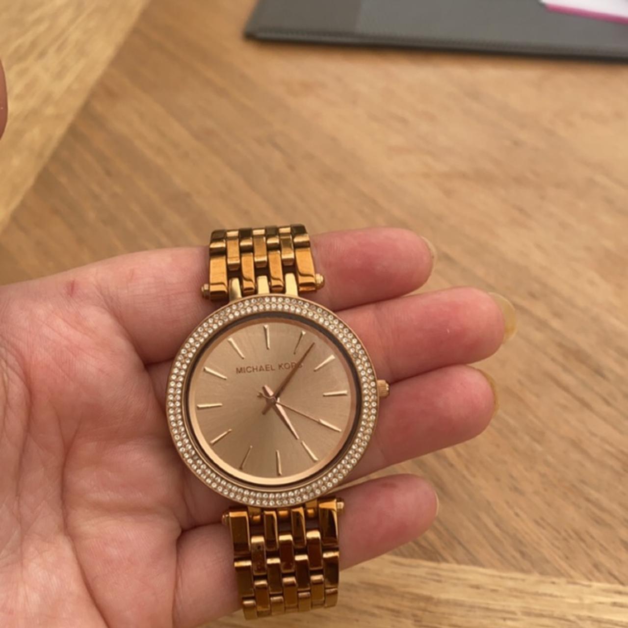 Gold Michael Kors watch it s used but in good Depop