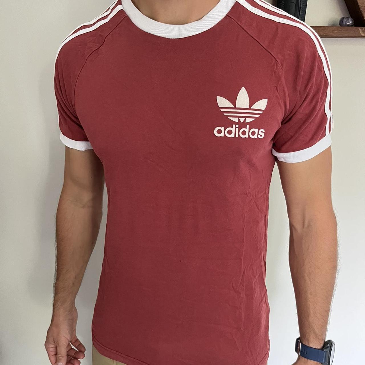 Adidas Originals Men's Red Tshirt Depop