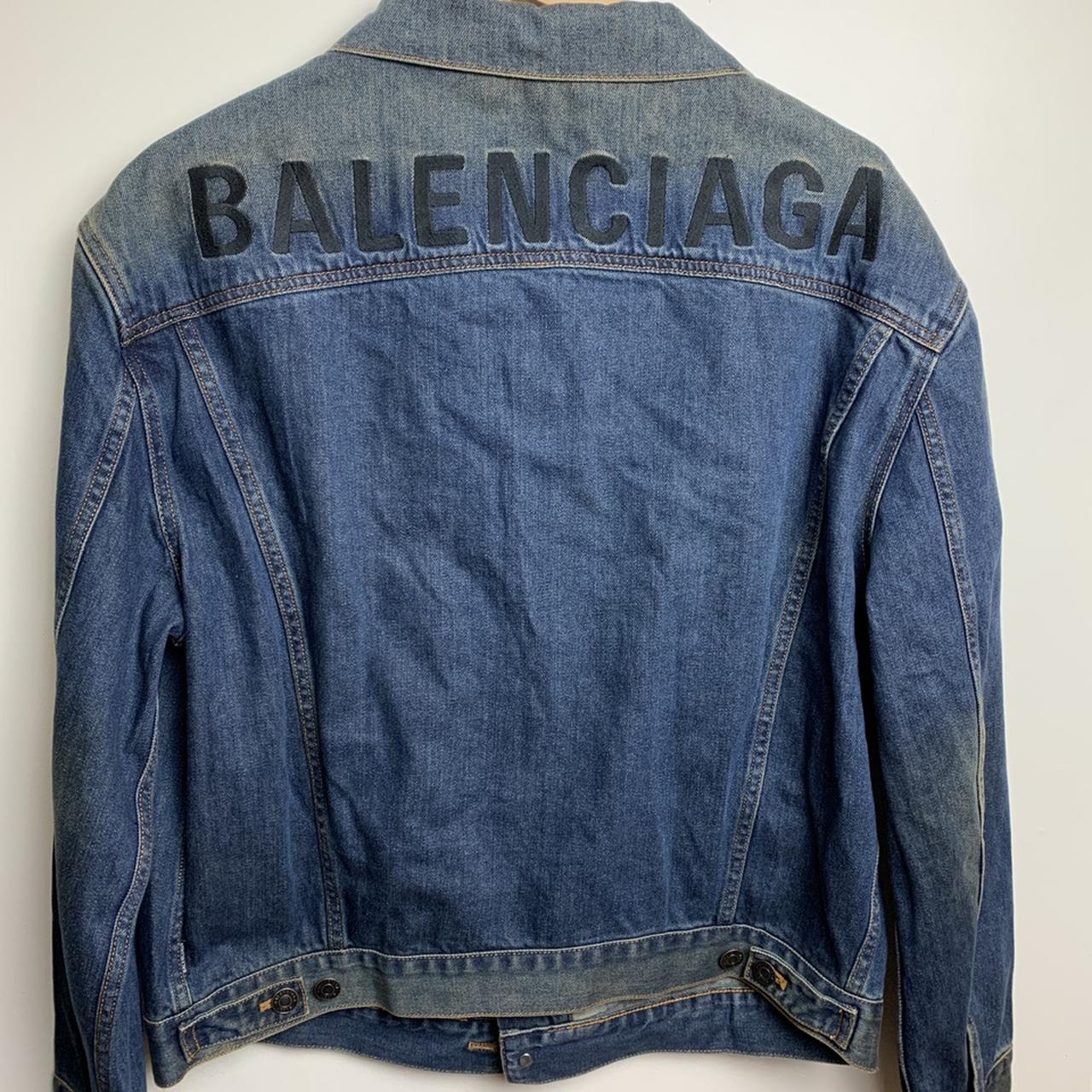 Balenciaga Embroidered Logo Denim jacket. , Size...