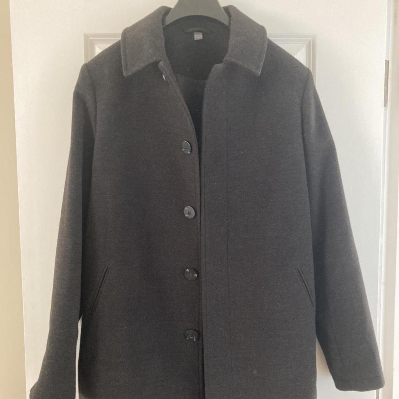 ASOS charcoal wool trench coat Bought for £60 worn... - Depop