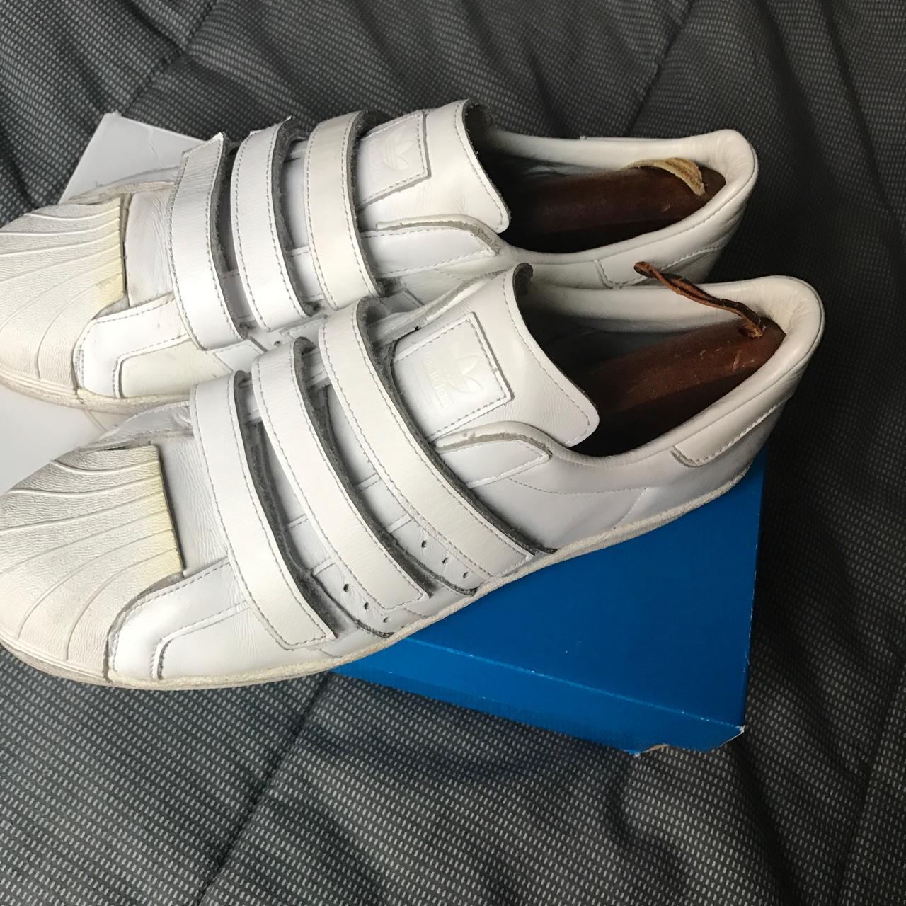 Juun.J adidas velcro superstars. The leather is