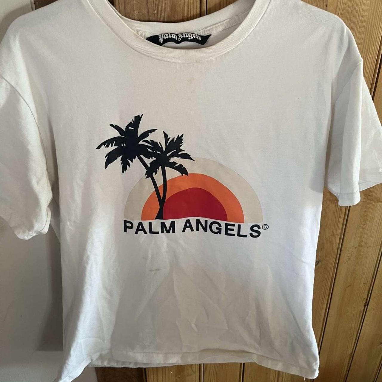 Palm angels miami logo tshirt - size small Tshirt - Depop