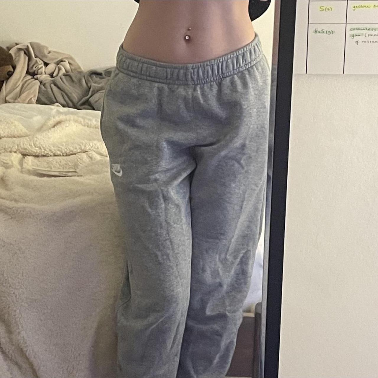 Men’s small Nike grey trackies cuffed bottoms - Depop