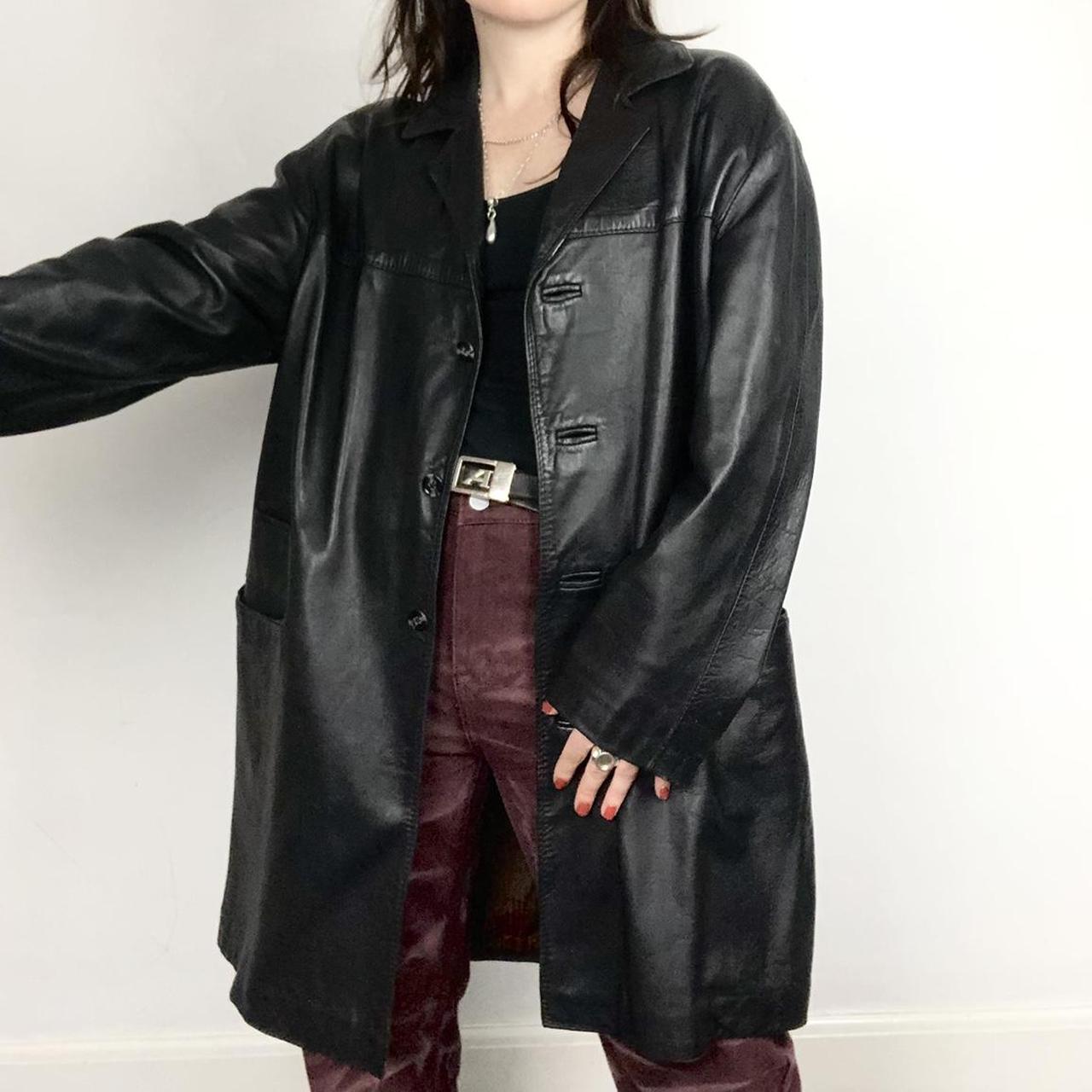 oversized 90s leather jacket