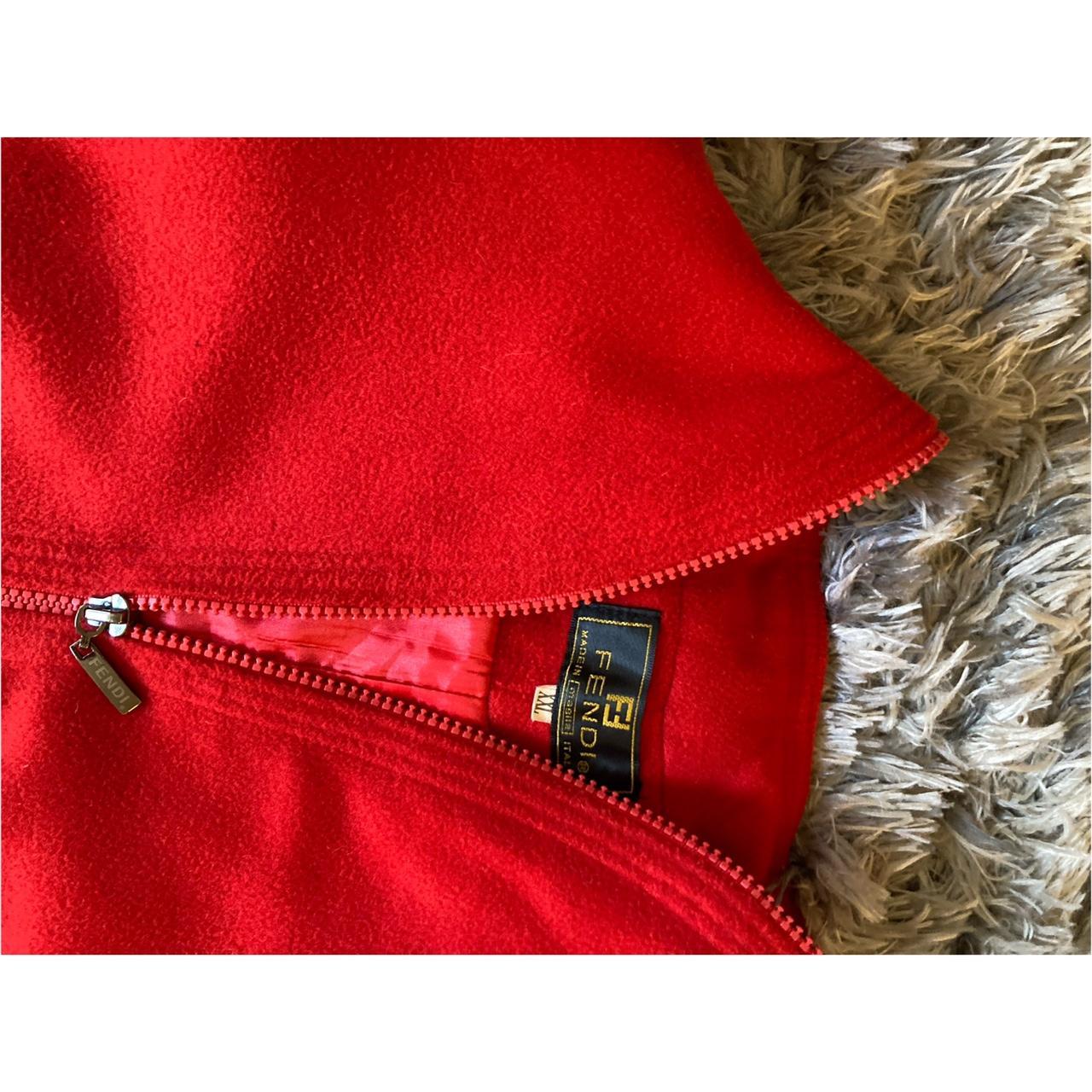 Vintage 1980s red cashmere Fendi bomber jacket. Made Depop