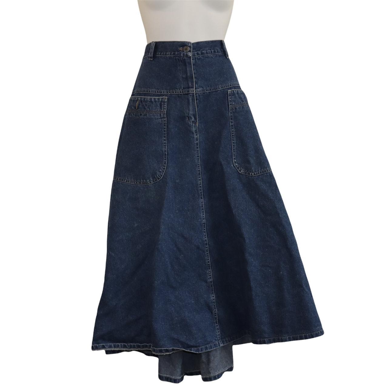 Vintage 60s denim maxi skirt from Byblos Jeans! So... - Depop