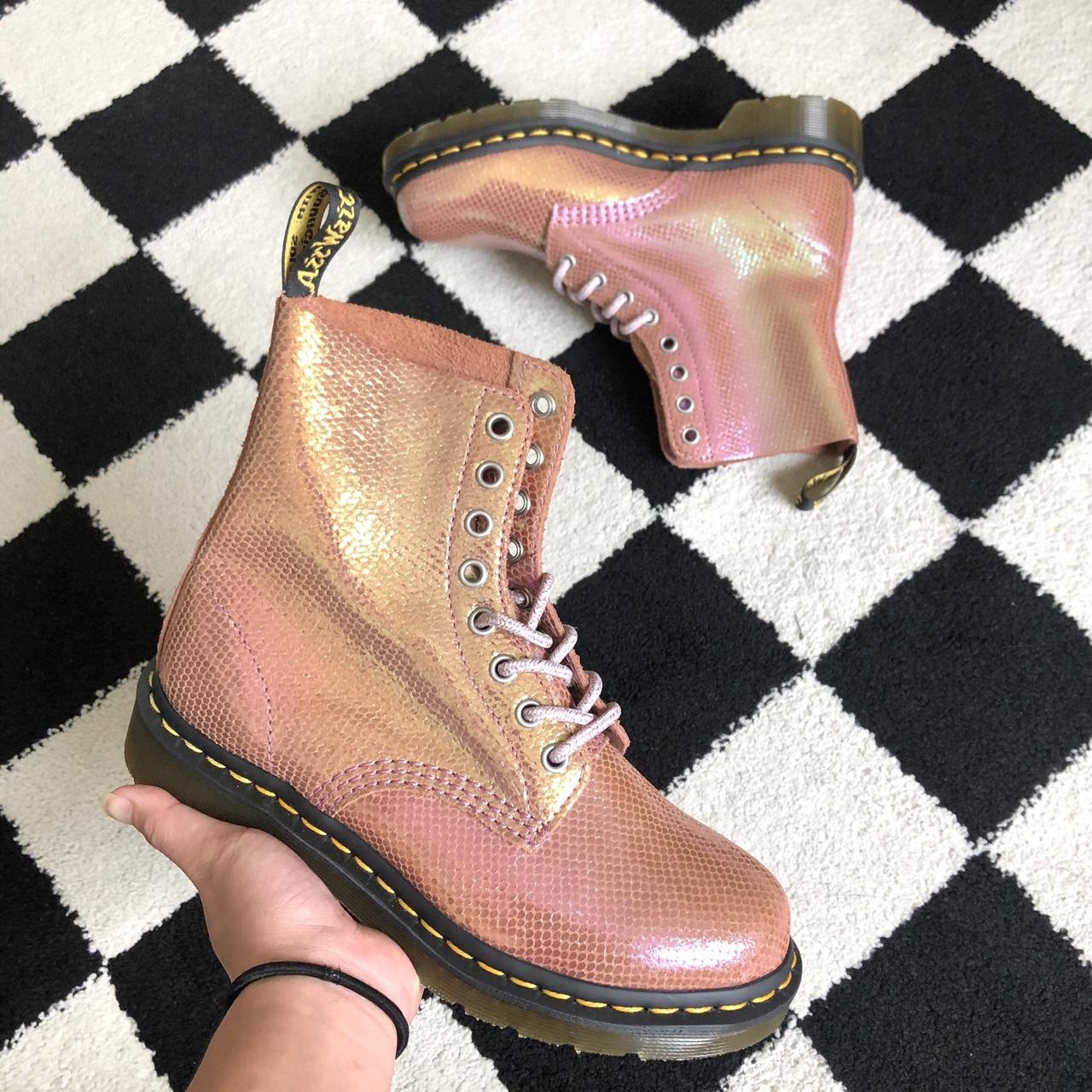 doc martens pink iridescent