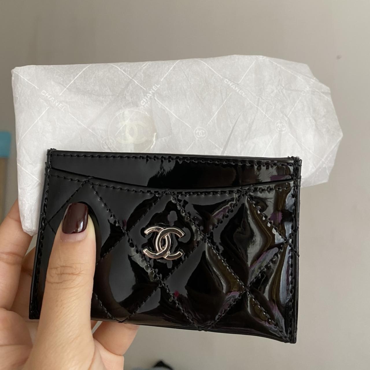 Chanel cardholder patent leather Its a vip gift - Depop