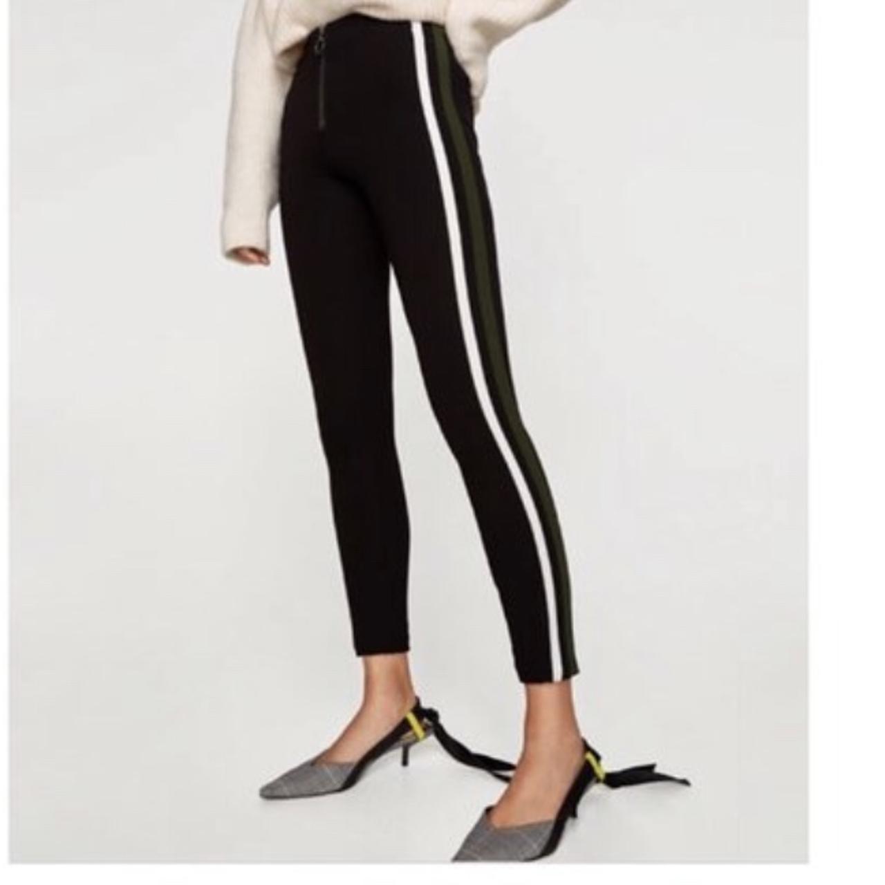 zara leggings with side stripe