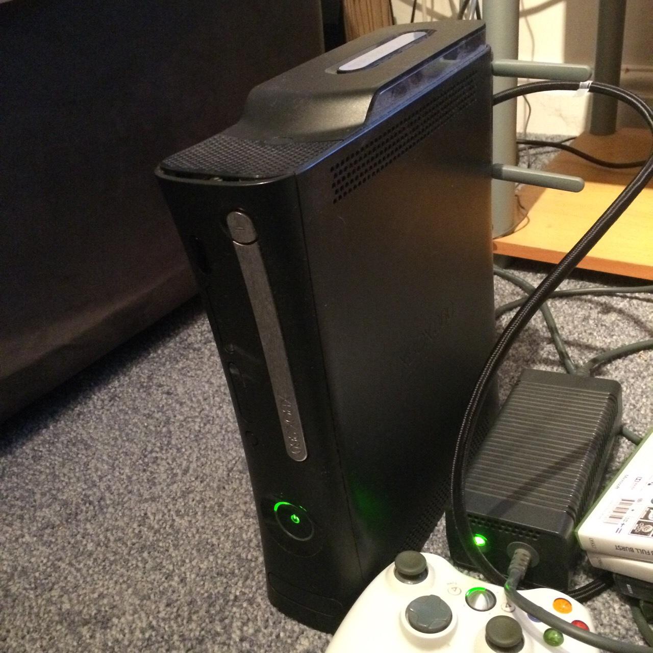 Xbox 360 Black 120GB 8 Games 4 Controllers HDMI... - Depop