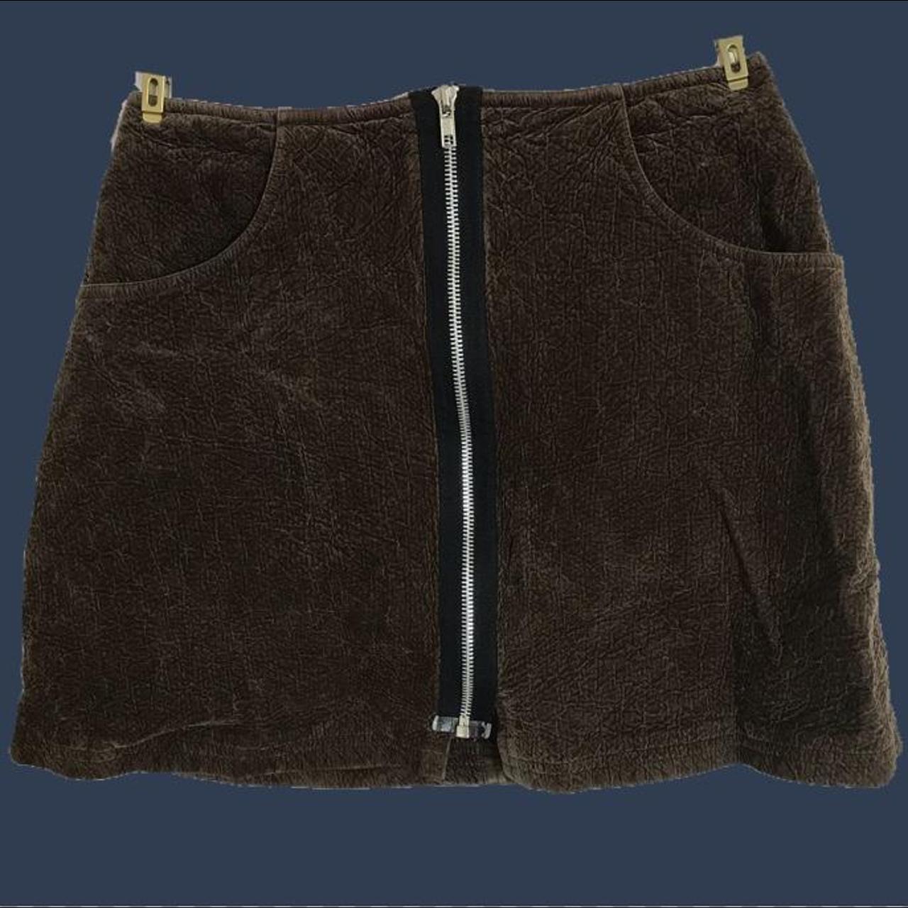 chocolate brown mini skirt made in italy vintage s i... Depop