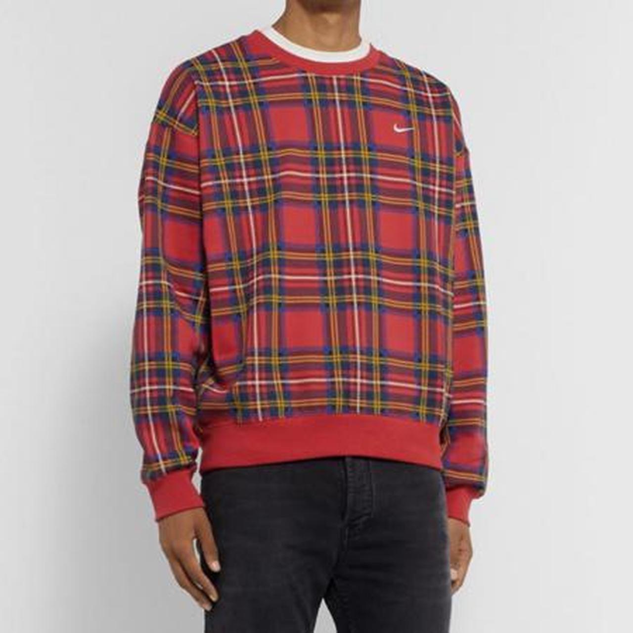 nike nrg plaid crewneck sweatshirt