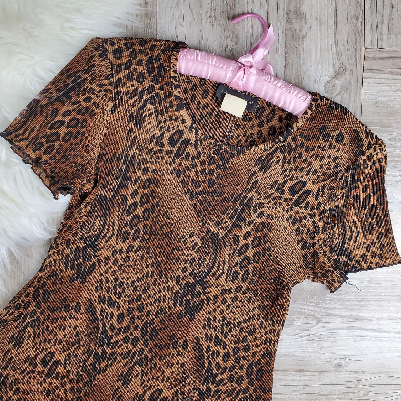 90s cheetah print mini dress -Size 8/M -18" pit to... - Depop