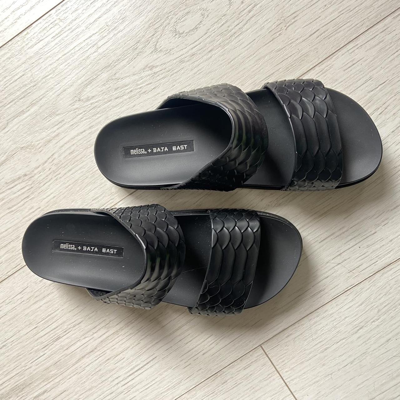 Baja east x Melissa black python slides. Brand new Depop