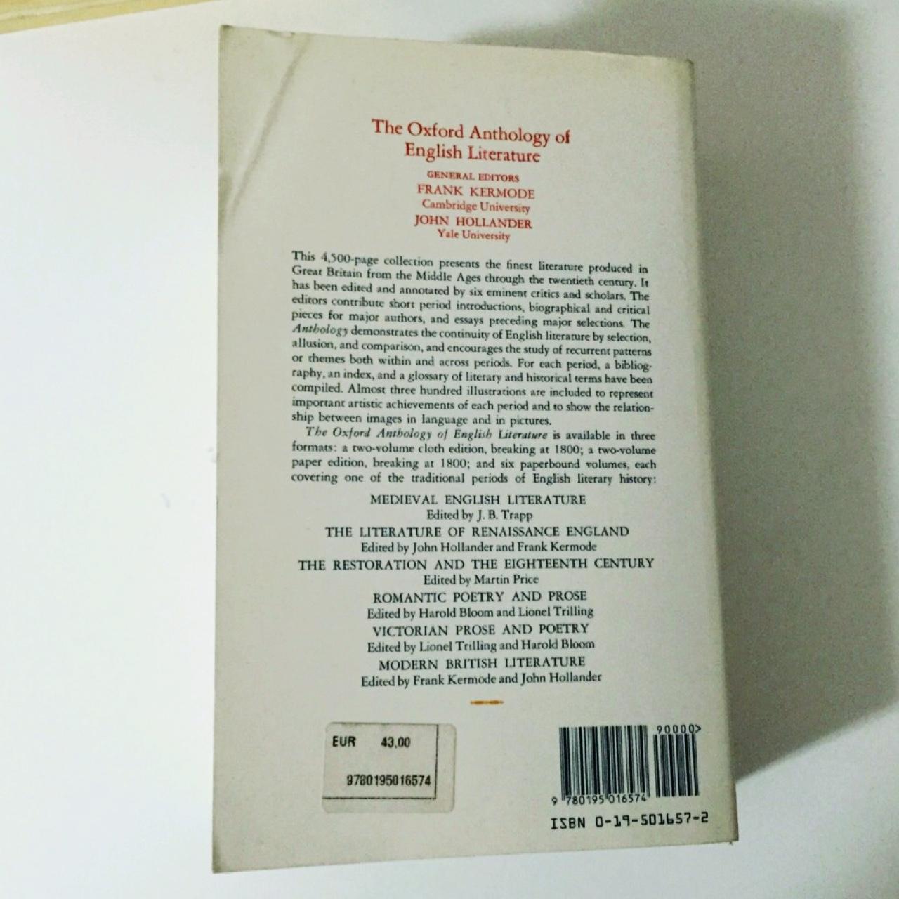 The Oxford Anthology of English Literature #libro... - Depop