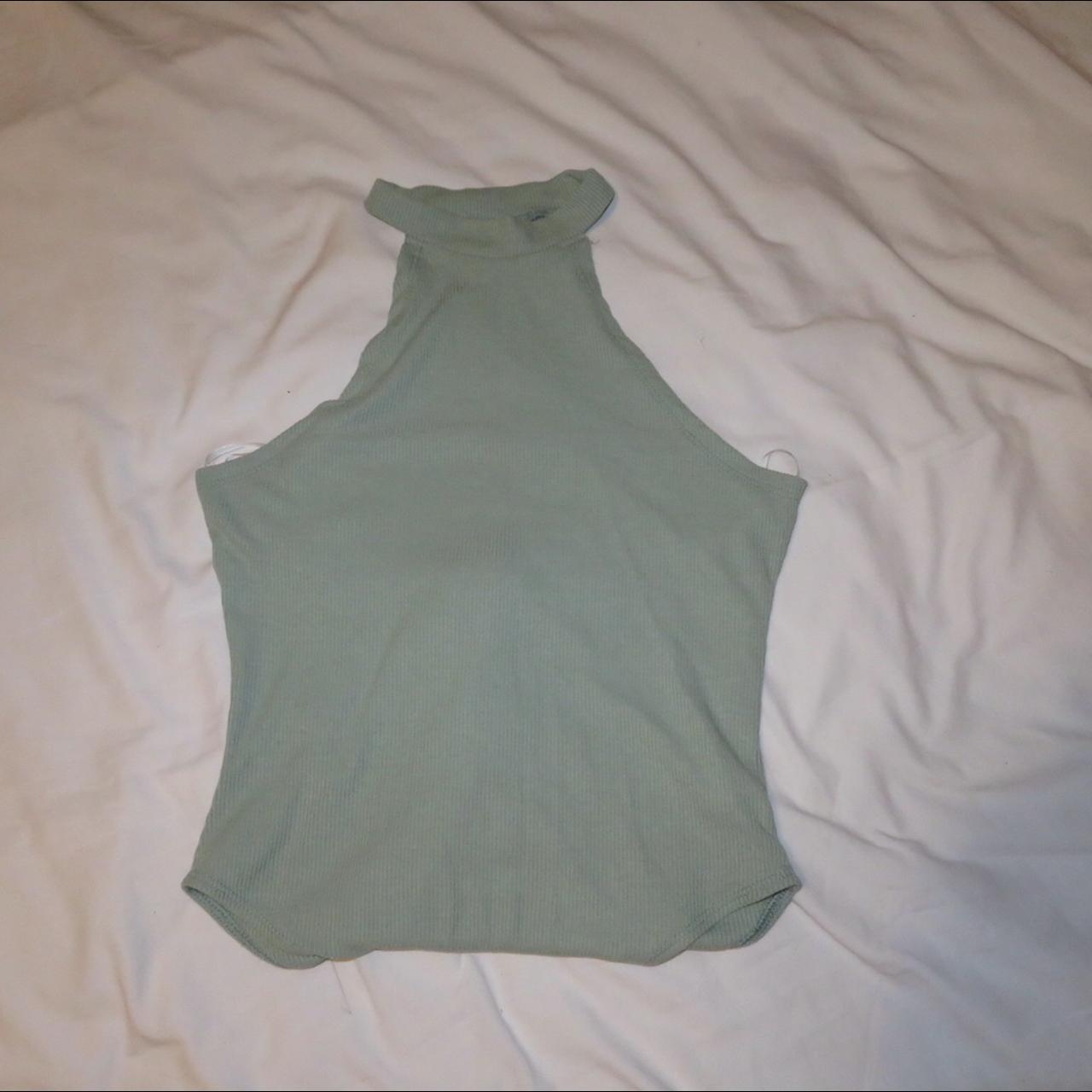 SHEIN SAGE GREEN HIGH NECK BODYSUIT - size small - Depop